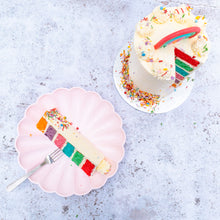 Load image into Gallery viewer, Rainbow Cake Slice and Interior Overhead
